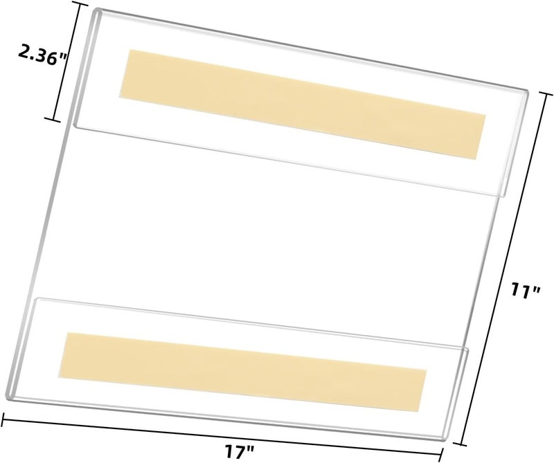 Ludery 11x17 Acrylic Sign Holder Wall Mount, Clear Acrylic Frame with Adhesive Tape, Wall Sign Document Menu Holder for Office, Home, Store, Restaurant,No Drilling-Horizontal (6 Pack) - Image 2